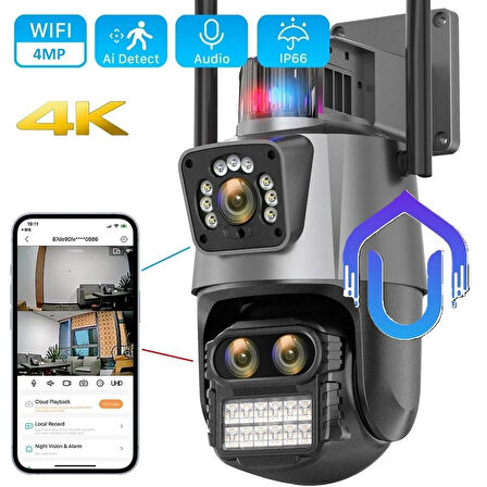 İcsee Polis Çakar Işıklı Zoomlu WİFİ Kamera