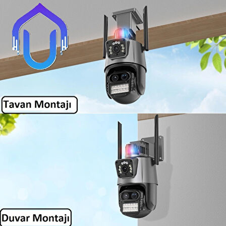 İcsee Polis Çakar Işıklı Zoomlu WİFİ Kamera