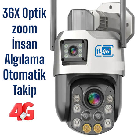 Optik Zoom Çift Kameralı Elektrikli Sim Kart Destekli Kamera