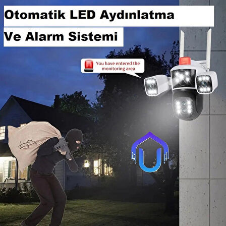 IPC360 10X Hibrit Zoom 4 Kameralı PTZ Wİfi Kamera