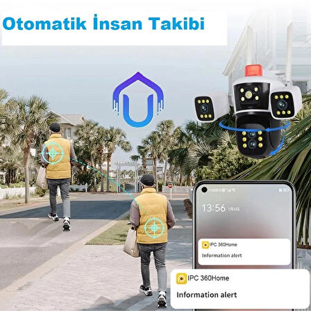 IPC360 10X Hibrit Zoom 4 Kameralı PTZ Wİfi Kamera