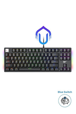 Havit Gamenote KB890L Arkadan Aydınlatmalı Gaming Türkçe Q Klavye Blue Switch