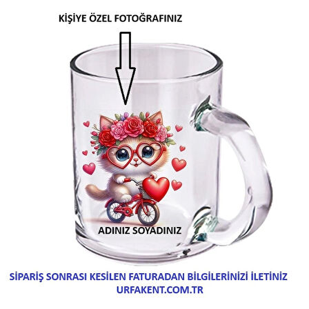 Süblimasyon Şeffaf Cam Kupa Bardak - Kişiye Özel