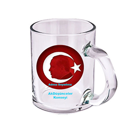 Süblimasyon Şeffaf Cam Kupa Bardak - Kişiye Özel