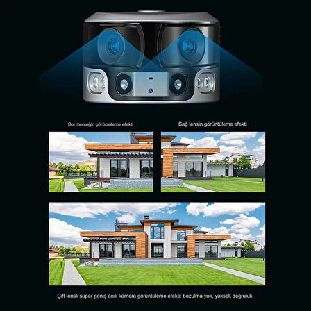 4G 180 Derece Açılı 4K/8MP Panoramik Solar Kamera