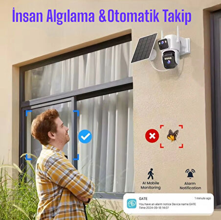 Çift Kameralı 4G Solar Kamera Yeni Şık Kasa O-Kam Pro Türkçe Program