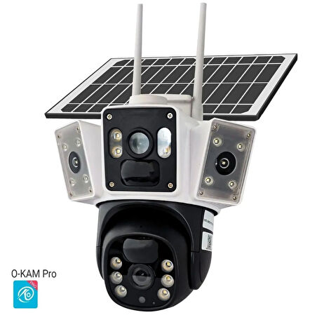 4G Solar Kamera Çift Kameralı Extra Led Aydınlatmalı Sim Kart Destekli Solar Kamera