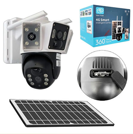 4G Solar Kamera Çift Kameralı Extra Led Aydınlatmalı Sim Kart Destekli Solar Kamera