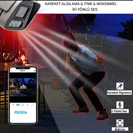 Metal Kasa P6SLite Yazılım 1080P Sabit Wifi Kamera