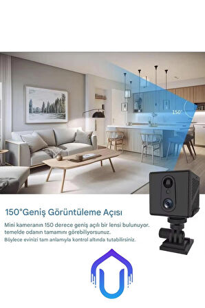 PIR Sensörlü Mikro Şarjlı 1080P Full HD WiFi Kamera - Hayalet Kızılötesi Gece Görüşlü WIFILI
