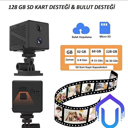 PIR Sensörlü Mikro Şarjlı 1080P Full HD WiFi Kamera - Hayalet Kızılötesi Gece Görüşlü 4G SIMKARTLI