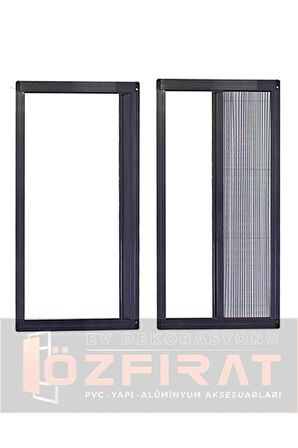 Akordeon Pileli Pilise Kapı Sineklik, Antrasit, 90x210 Cm. İstenilen Ölçüde