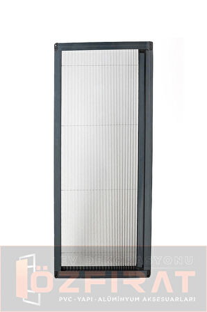 Akordeon Pileli Pilise Kapı Sineklik, Antrasit, 90x210 Cm. İstenilen Ölçüde