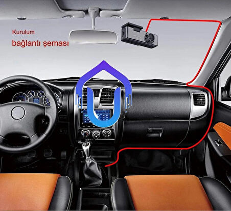 Dahili Wifi Mini Ekran 1080P Araç Kamerası