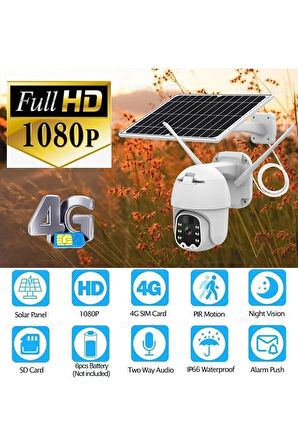 Sim Kartlı 4g Ptz 360 Hareketli Solar Güneş Enerjili 1080p Kamera Türkçe Program Son Sürüm