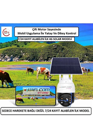 7/24 Kayıt Alabilen 4g Sim Kartlı Solar Güneş Enerjili Kamera Türkçe App