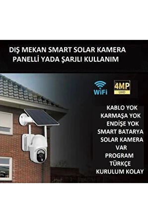 Solar Güneş Enerjili Ptz Wıfı Kamera 4mp Yüksek Çözünürlük