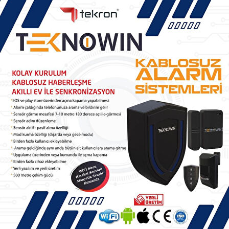 Teknowin Kablosuz Alarm Seti(Yapay Zeka Akıllı Alarm Sistemi)