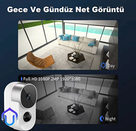 Tuya 1080P Wifi %100 Kablosuz Şarjlı Kamera 4-6 Ay Bekleme Süresi