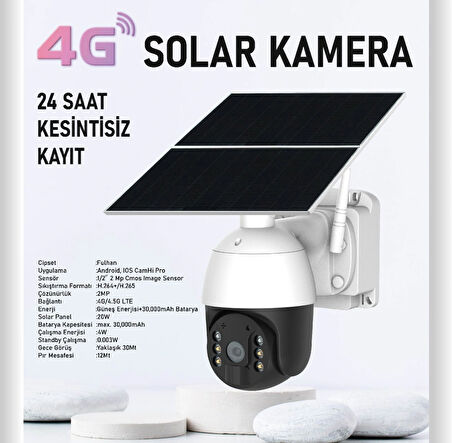 4G Solar Kamera 7/24 Kayıt Yüksek Donanım