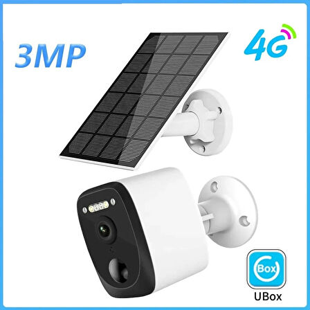 Ubox 4G Şarjlı Ve Panelli Kullanılabilen Sabit Güvenlik Kamerası