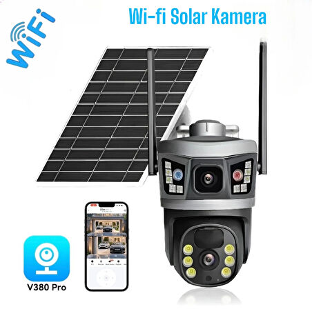 Çift Kameralı Wifi Solar PTZ Kamera V380 Pro Yazılım