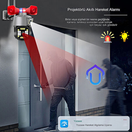 Yoosee 5MP Çift Kameralı Sirenli Wifi Kamera