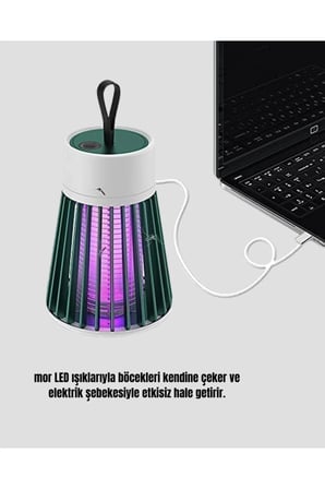 Mor Işıklı Şarjlı Böcek Öldürücü Lamba – Ev, Balkon ve Kamp Kullanımına Uygun