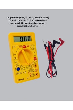 SAYARMRKT Multimetre Dijital Ölçüm Cihazı Turuncu 10 Amper AC DC