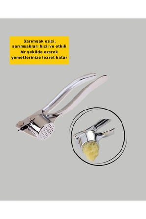 SAYARMRKT Sarımsak Ezici Paslanmaz Çelik Dayanıklı Metal Gövdeli