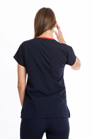 UÇAK MEDİKAL LACİVERT U-FLEX KADIN LİKRALI CERRAHİ TAKIM-DOKTOR HEMŞİRE