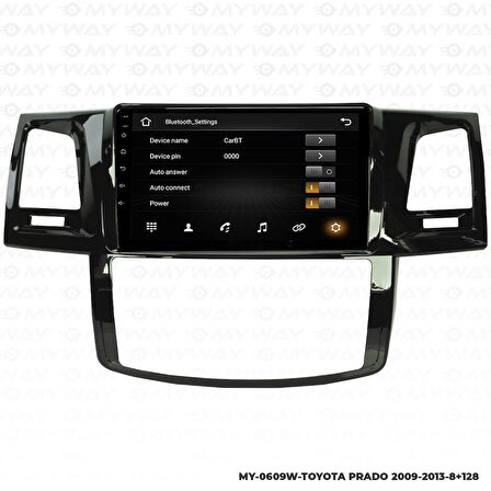 Araç Multimedya Toyota Prado Android 12 Carplay 4Gb Ram + 64Gb Hdd 2009-2013 Navigasyon Ekran MYW
