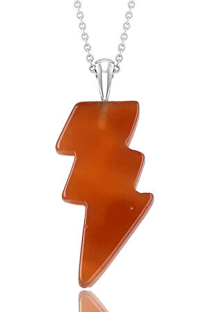 Sertifikalı Şimşek Model Yemen Akik Taşı Kolye - Aaa+ Kalite