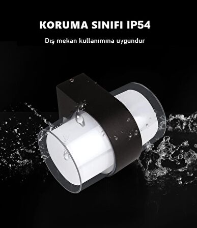 Silindir Led Aplik 12 Watt Gün Işığı 3200k Iç Mekan Ve Dış Mekan Cata Bora Led Aplik Ip54