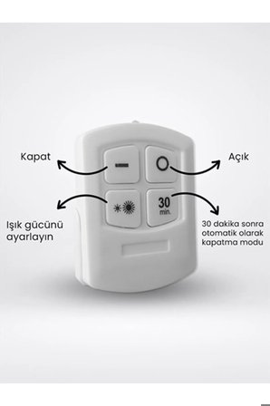 3lü Kumandalı Kabin Led Set Gece Lambası Mutfak Tezgah Altı Dolap İçi Kabin Altı Banyo Aydınlatması