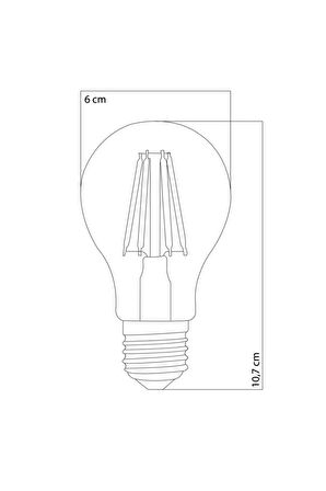 Rustik Led Ampul 4w E27 Duy Şeffaf Cam Dim Edilebilir 3200k Gün Işığı 6 Adet Lambam A60 Led Ampul