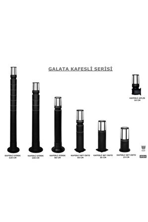 Bahçe Aydınlatması Galata Kafesli 50 cm Set Üstü Direk Zita Bahçe Lambası 220v E27 Ip54