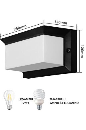 Bahçe Aydınlatması Led Işık 25cm E27 Duylu Zita Ultra Şapkalı Bahçe Duvar Aplik Su Geçirmez