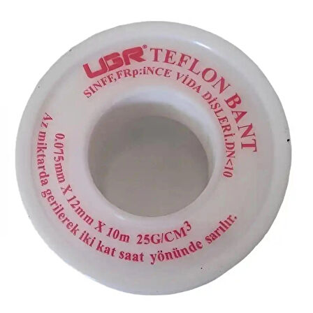 Ugr Teflon Bant Tesisat Su Dogalgaz Sizdırmazlık Bantı 