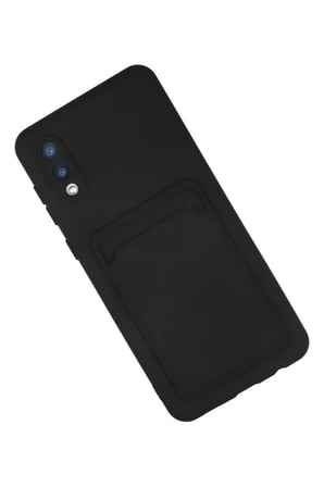 Newface Samsung Galaxy A02 Kılıf Kelvin Kartvizitli Silikon - Siyah