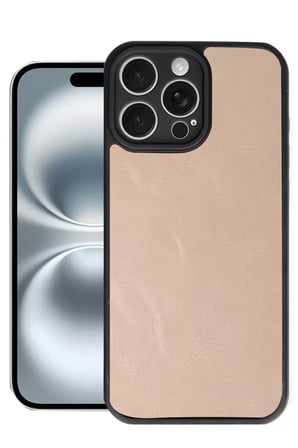 Newface Apple iPhone 16 Pro Max Kılıf Aras Deri Kapak - Pudra