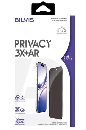 Newface Apple iPhone 17 Pro Max Bilvis 3X AR Hayalet Cam Ekran Koruyucu - Siyah