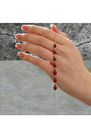 Modahilye 925 Ayar Gümüş Sıralı Uğur Böceği Şans Kolyesi