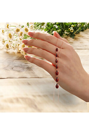 Modahilye 925 Ayar Gümüş Sıralı Uğur Böceği Şans Kolyesi