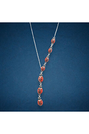 Modahilye 925 Ayar Gümüş Uğur Böceği Şans Kolyesi