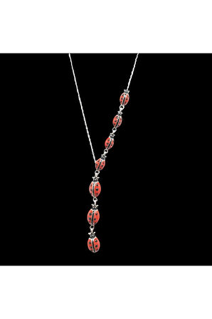 Modahilye 925 Ayar Gümüş Uğur Böceği Şans Kolyesi