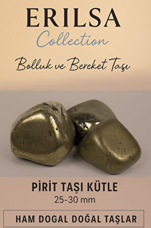 Sertifikalı Pirit Taşı Kütle 25–30 mm Ham Doğal – Bolluk Bereket ve Zenginlik Taşı