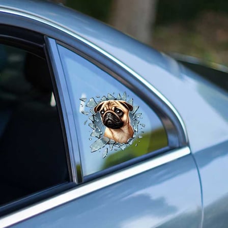 Delux Serisi Köpek Temalı Araba Süsü Taşıt Süslemesi Fulcar French Bulldog Araç Stickerı
