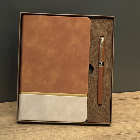 Özel Üretim Soft Deri Defter Ve Roller Kalem Seti Şık Toplantı Yıl