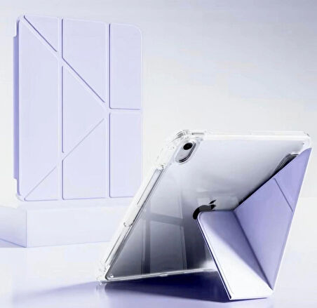Apple iPad 11.Nesil A3354 A3355 Uyumlu Uyku Modu Kalemlik Bölmeli 3 Katlamalı Kılıf